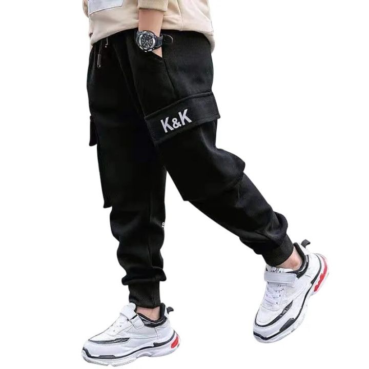 EACHIN%20Boys%20Pants%20Boy%20Letter%20Print%20Cotton%20Sweatpants%20Casual%20Korean%20Cargo%20Pants%20Fashion%20Teenage%20Kids%20Sport%20Multi-pocket%20Pants%20-%20Image%207