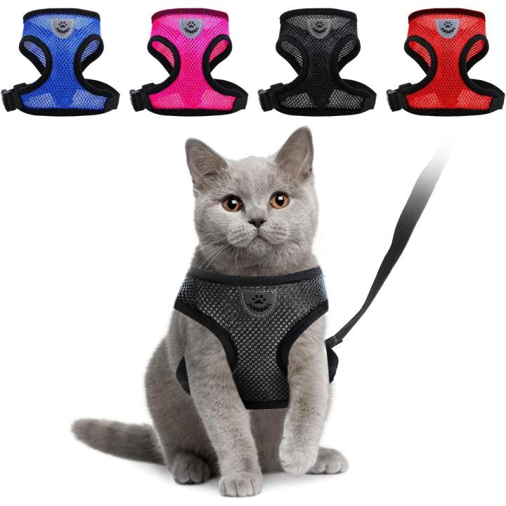 Cat Jacket Harness Harness And Leash Set Puppy Cat Vest Harness Neck 34 cm, Chest 36-50 cm