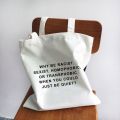 Ladies Handbags Girl Power Quotes Canvas Tote Bag Shopping Travel Women Eco Reusable Shoulder Shopper Bags High Capacity.