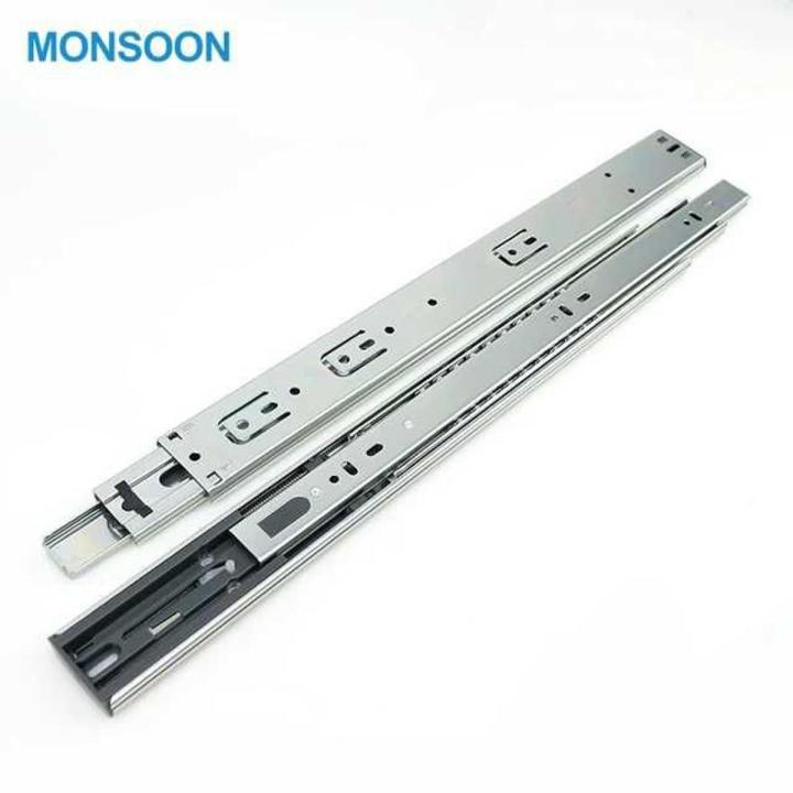 18" SS 3Part Hydraulic Drawer Slider(set=2ps)Heavy Runners Ball Bearing Drawer Slides Rail Telescopic Metal Duty