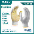 MARK Knitted Cotton and Pvc Dotted Hand Gloves (Free Size) Model Mark Y1. 