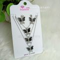 Women's Wedding Jewelry Set with Necklace Pendant Chain and Earrings.