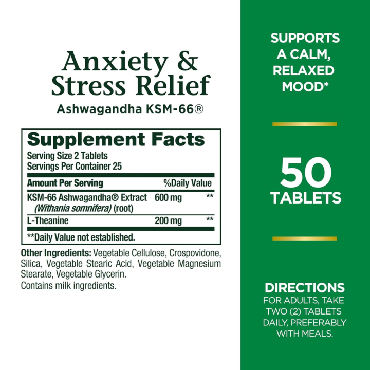 Nature's%20Bounty%20Anxiety%20&%20Stress%20Relief%20-%2050%20Tablets%20-%20Image%202