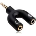 3.5mm Audio Jack to Headphone Microphone 2 Way U Splitter Converter Adaptor. 