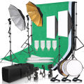 Photography Photo Studio Softbox Lighting Kit With 2.6x3M Background Frame 3pcs Backdrops Tripod Stand Reflector Board 4Umbrella.