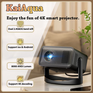 Bilashmart 【Hot New Release】 KaiAqua 4K Ultra Full HD 1080P Projector 650 ANSI Android 11 Theater Beam Projector for Home Outdoor Travel Meeting Video Beamer