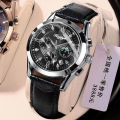 Kajiya Watch Men's Steel Belt Waterproof Glow Business Fashion Non Mechanical Watch Fully Automatic Cross border. 