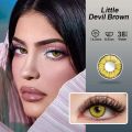 OVOLOOK 1 pair Contacts Lenses Beauty Pupil Made-up Color Lens For Eyes Beautiful Cosmetic Accessories Contact Lens Red Brown. 