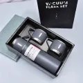 500ml Stainless Steel Vacuum Flask 3 Cup Set | Insulated Hot & Cold Water Bottle | Travel & Home Use | MNK SHOP. 