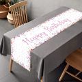 Black Gold Birthday Table Runner Table Cover Happy Birthday Party Decorations For Kids Adults Home 1st Bithday Table Decor.