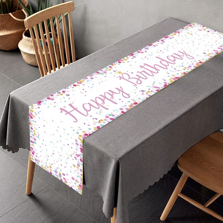 Black%20Gold%20Birthday%20Table%20Runner%20Table%20Cover%20Happy%20Birthday%20Party%20Decorations%20For%20Kids%20Adults%20Home%201st%20Bithday%20Table%20Decor%20-%20Image%203