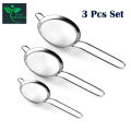 Chakni/Tea Strainer/Fine Mesh Stainless Steel Strainers -1/2/3 Pcs set Small, medium, big. 