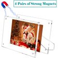 With Stand Magnetic Photo Frame Fashion Acrylic with Magnets Frameless Tabletop Picture Frame Clear Frameless Picture Frames for Home Office Desktop Display. 