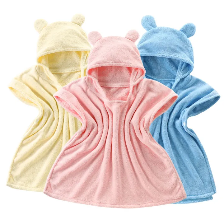 Card%20with%20Hooded%20Bath%20Towel%20for%20Children%20Coral%20Fleece%20Bathrobe%20Super%20Soft%20Absorbent%20Children%20Baby%20Bath%20Towel%20Children's%20Cloak%20-%20Image%202
