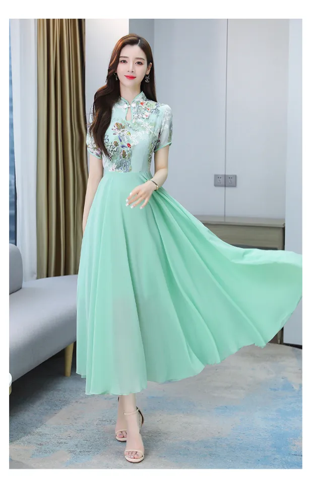 2021 New Summer Beach Maxi Dress for Women Fashion Casual O-Neck