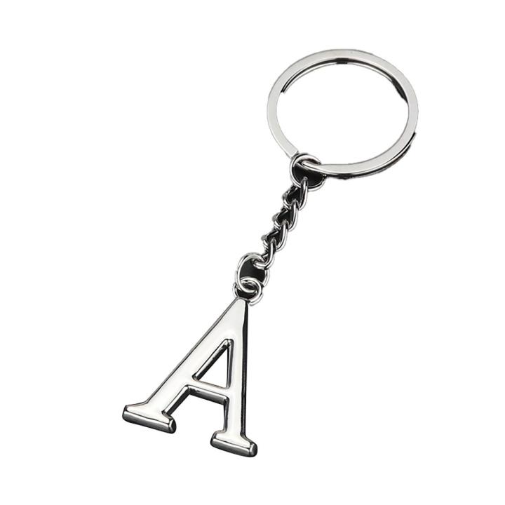 Funny Bunny Toy Store】Key Ring Non-fading A-Z Pendant Key