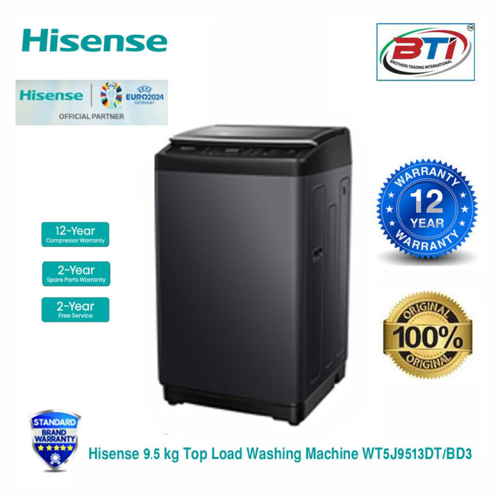 Hisense 9.5 kg Top Load Washing Machine Model - WT5J9513DT/BD3