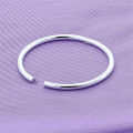 Women's 925 Sterling Silver Bangle Simple Smooth Bangle Solid Female Charm Jewelry Party Gift Loser Lione.