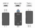 6 in 1 OTG Mobile Card Reader Support Micro USB, Type-C And USB Port. 