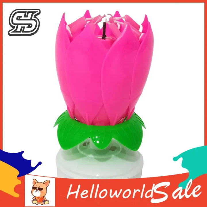 HelloWorld%20Birthday%20Candle%20Solid%20Paraffin%20Blossoming%20Birthday%20Cake%20Electronic%20Lotus%20Candle%20-%20Image%202