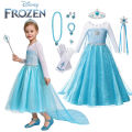 Disney Frozen Elsa Costume For Kids Girl Princess Dress Fancy Birthday Party Gown Snow Queen Children Clothing Carnival Cosplay. 