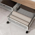 【big-discount】 Under the Bed Quilt Storage Bins Large Capacity Rolling Iron Drawer for Clothes, Blankets Foldable Shoe Organizer White. 