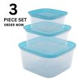 Plastic Food Grade Oven Safe Container 3 PIECES SET.
