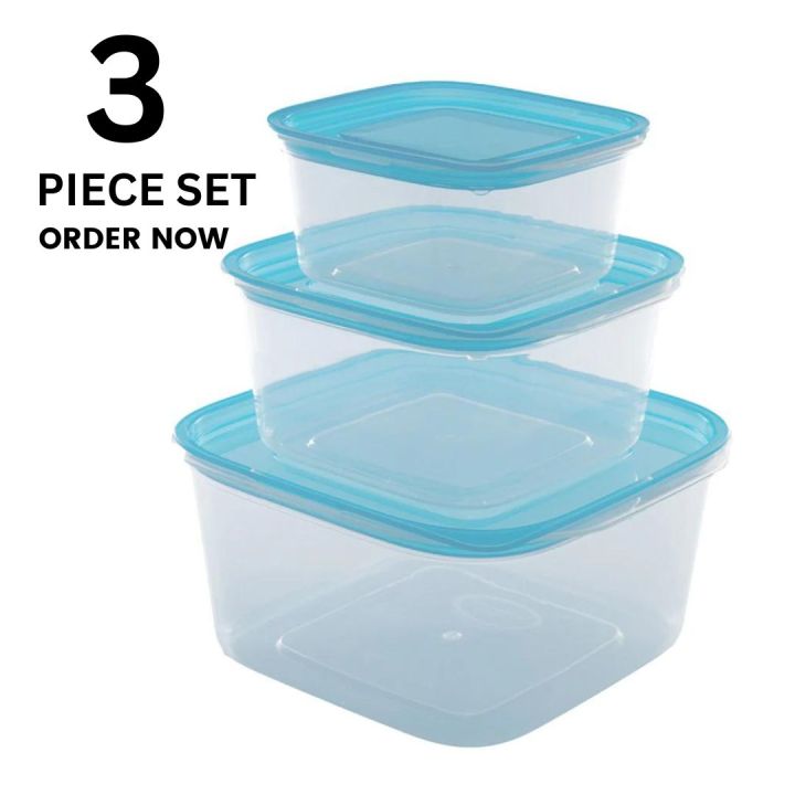 Plastic Food Grade Oven Safe Container 3 PIECES SET