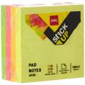 Deli EA03003 Bright Neon Sticky Notes Pad 400 Sheets. 