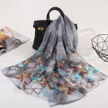 (New)Chiffon carf Comfortable to Wear ummer Butterfly Print Long hawl Wrap.