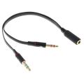 Stereo Audio Aux 3.5mm Female (3 Line) to 2 Male Mic Headphone Converter Adapter. 