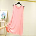 Large Size Modal Nightdress Women's Summer Thin Loose Sleeveless Dress plus-Sized Pajamas Vest Dress round Neck Casual Skirt. 