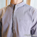 OTAKU Polo For Men Cotton Linen Chinese Collar 4/3 Sleeve Men Shirt Stand Collar Casual Polo Shirt. 