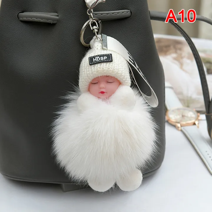 Pompom%20Sleeping%20Baby%20Keychain%20Cute%20Fluffy%20Plush%20Doll%20Keychains%20-%20Image%202