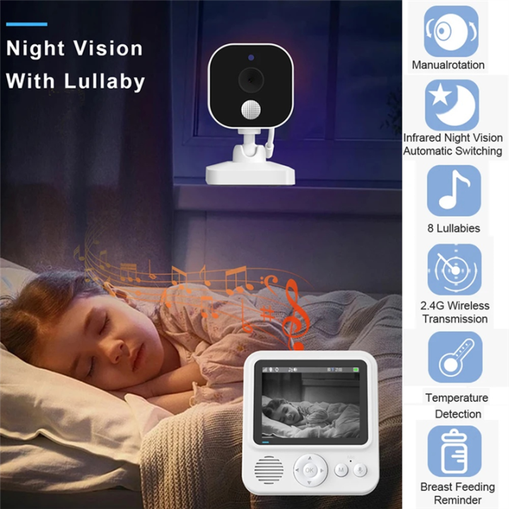 ARELENE%202.8inch%20LCD%20Video%20Baby%20Monitor%202.4G%20Wireless%20Security%20Baby%20Camera%202-Way%20Talk%20Night%20Vision%20Temperature%20Baby%20Cry%20Alarm%20-%20Image%204