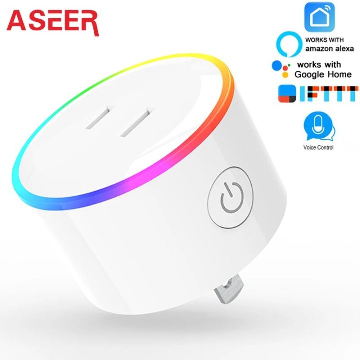 【YIYANGMAOYI111】ASEER Tuya Smart Plug Smart Socket Japan Plug Outlet Timer 10A Works With Alexa Google Home Smart Life APP