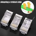 CAT6 CAT7 CAT5 RJ45 Shielded Connectors Pass Through Modular Plug Network UTP 50μ Gold-Plated 8P8C Crimp End for Ethernet Cable. 