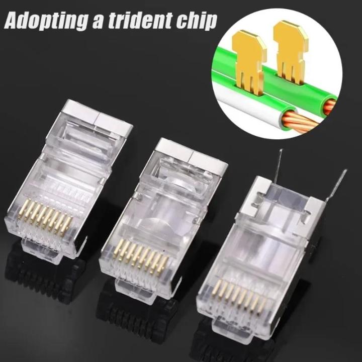 CAT6%20CAT7%20CAT5%20RJ45%20Shielded%20Connectors%20Pass%20Through%20Modular%20Plug%20Network%20UTP%2050%CE%BC%20Gold-Plated%208P8C%20Crimp%20End%20for%20Ethernet%20Cable%20-%20Image%202