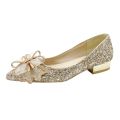 Women's Wedding Shoes with Thick Heels2023Year New Bridal Shoes Not Tired Feet Pregnant Women Crystal High Heels Xiuhe Two-Way Wear. 