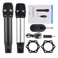 Professional UHF Wireless Microphone System Handheld Cordless Microphone Receiver Rechargeable Mic 16 Channels for Video Live.