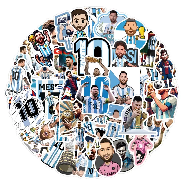 Messi Sticker Collection 50Pcs/Set Messi Pattern Stickers Barcelona PVC Luggage Laptop Guitar ...