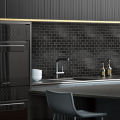 10pcs 3d Tile Stickers Self-adhesive Waterproof Wall Stickers Kitchen Bathroom Home Decoration.