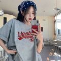 Summer New 100% Cotton Short Sleeve T T-shirt Female Student Korean Style Loose ins Women's Fashionable Mid-Length Half-Sleeve Top.