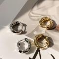 Trendy Retro Geometric Twist Metal Ear Buckle Wave Hoop Earring Minimalist Chic Huggie Earrings For Women Girl Party Jewelry. 