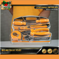 INGCO 7Pcs Handtools Set With Combination Pliers,Test Pencil,Adjustable Wrench,Snap-off Blade Knife,Screwdriver and Steel Measuring Tape HKTH10807.