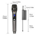 Wireless Handheld Microphone,Metal Dual UHF Cordless Dynamic Mic System With 1800MAh Rechargeable Receiver For Karaoke,Party, Wedding. 