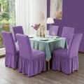 Chair Cover 6 Piece Spandex Chair Cover Purple Color.