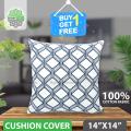 Decorative Cotton Cushion Cover_White_(14"x14")_Only Cover. 