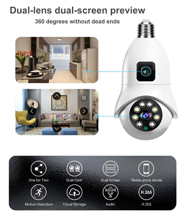 3MP+3MP%20(Mega%20Pixel)%20Dual%20Lens%20Smart%20Ptz%20Bulb%20Camera%20With%20365Days%20Warranty%20-%20Image%207