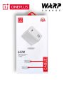 OnePlus Warp 65 Charger 65W with Fast Charging Pd cable Fast Warp charger with cable for OnePlus 8, 8 Pro, 8T, 9 ,9pro, 9R, 10t, 10pro. 